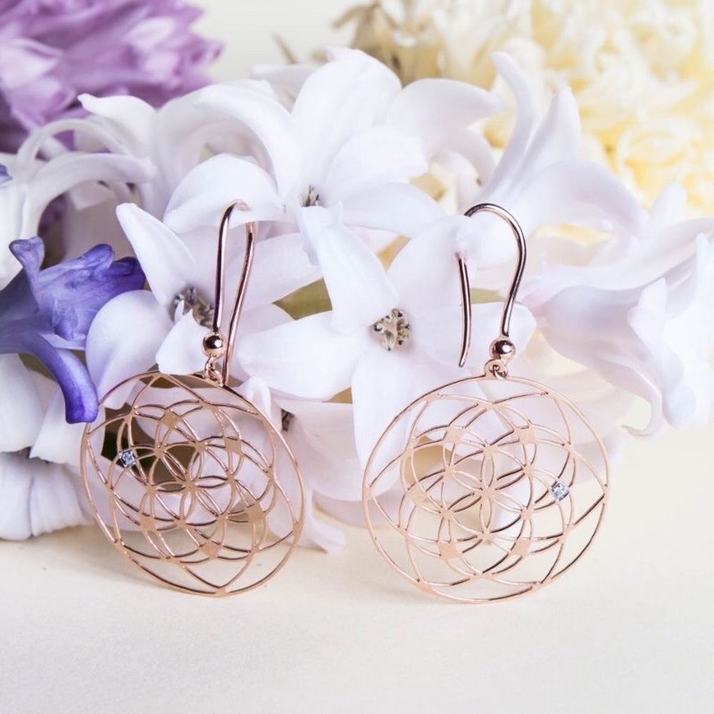 Gold w/diamond TinyOm earrings-beautiful!